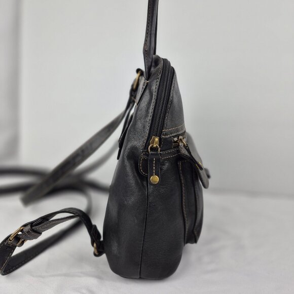Vintage Fossil Small Black Leather Mini Back Pack - Picture 3 of 16